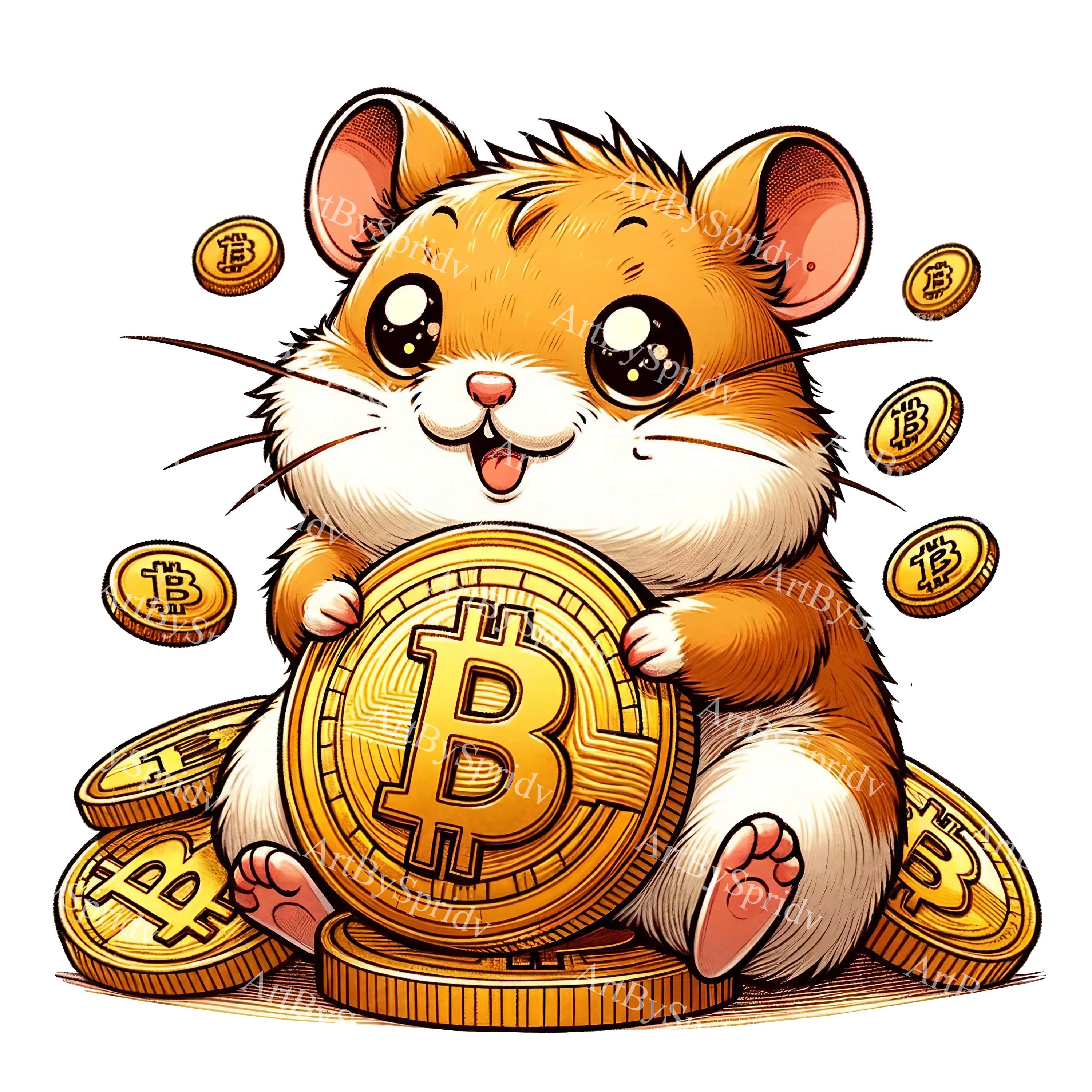 Hamster Bitcoin Clipart - Cute Rodent Crypto Currency PNG, Digital Gold  Coin Illustration, Transparent Background, Instant Download Clip Art - Etsy  Ireland