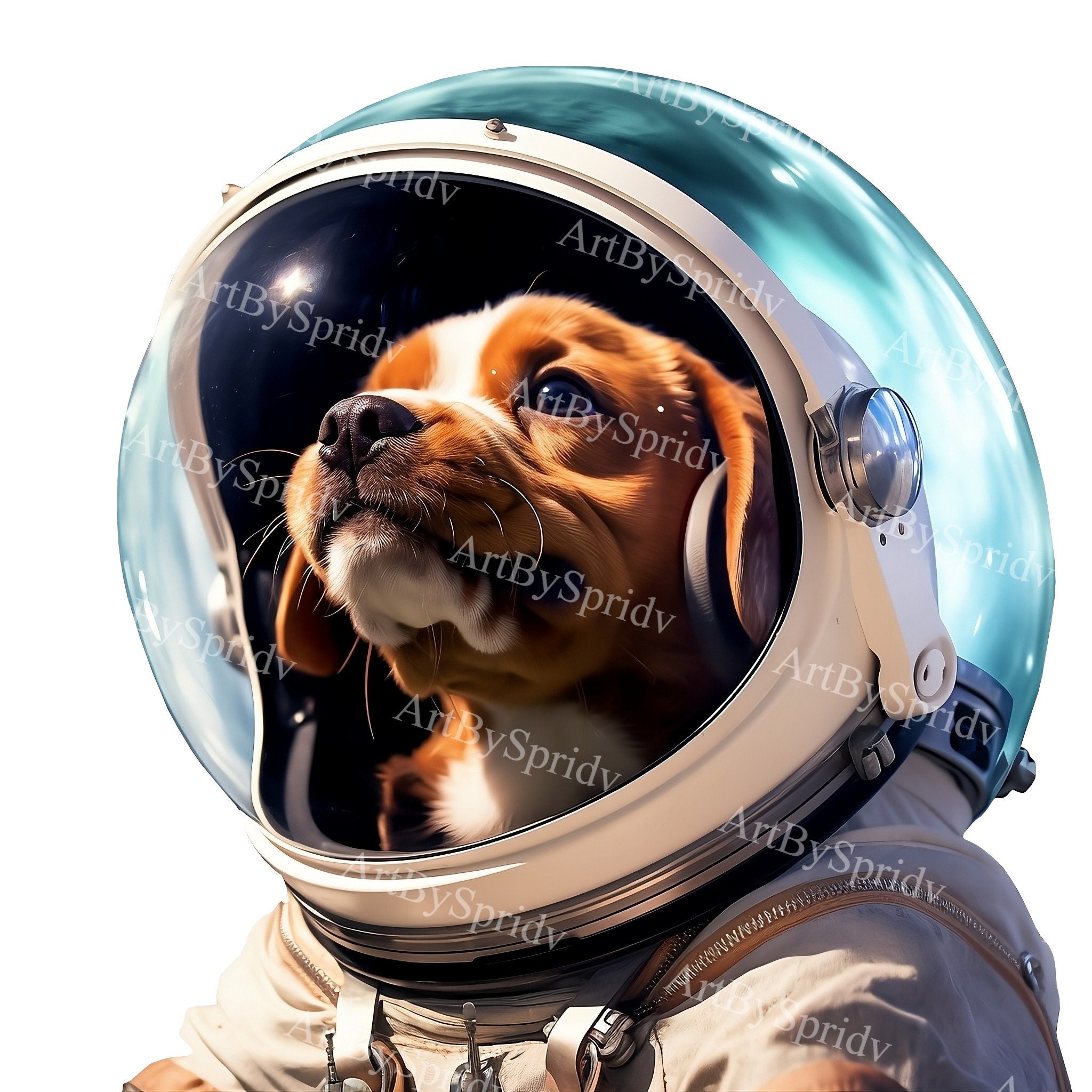 Realistic Space Dog PNG Clipart: Adorable Puppy Astronaut in Helmet ...
