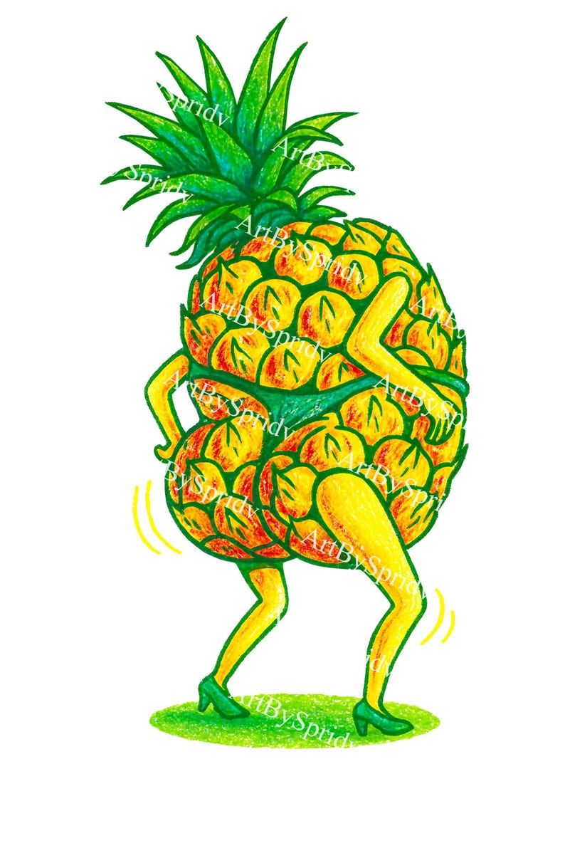 Dancing Pineapple PNG Clipart – Funny Tropical Fruit in High Heels ...
