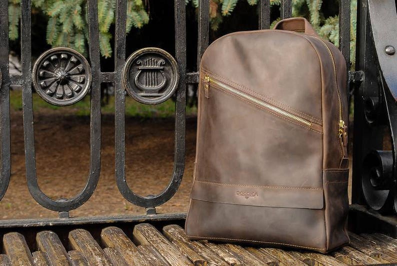 Leather backpackbrown backpackleather rucksackmens backpackunisexwomen backpackgift for himgenuine leatherschool backpackhandmade