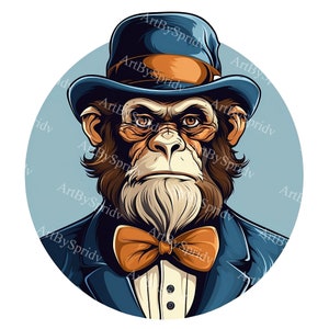 Distinguished Monkey Distinguished Monkey PNG Clipart-handsome Monkey With Moustache in ...