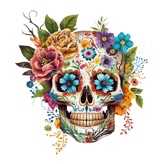 Skull Sunflower Floral Flowers T Shirt Cute Gift Idea Skull Sunflower Floral Flowers T Shirt Cute Gift Idea