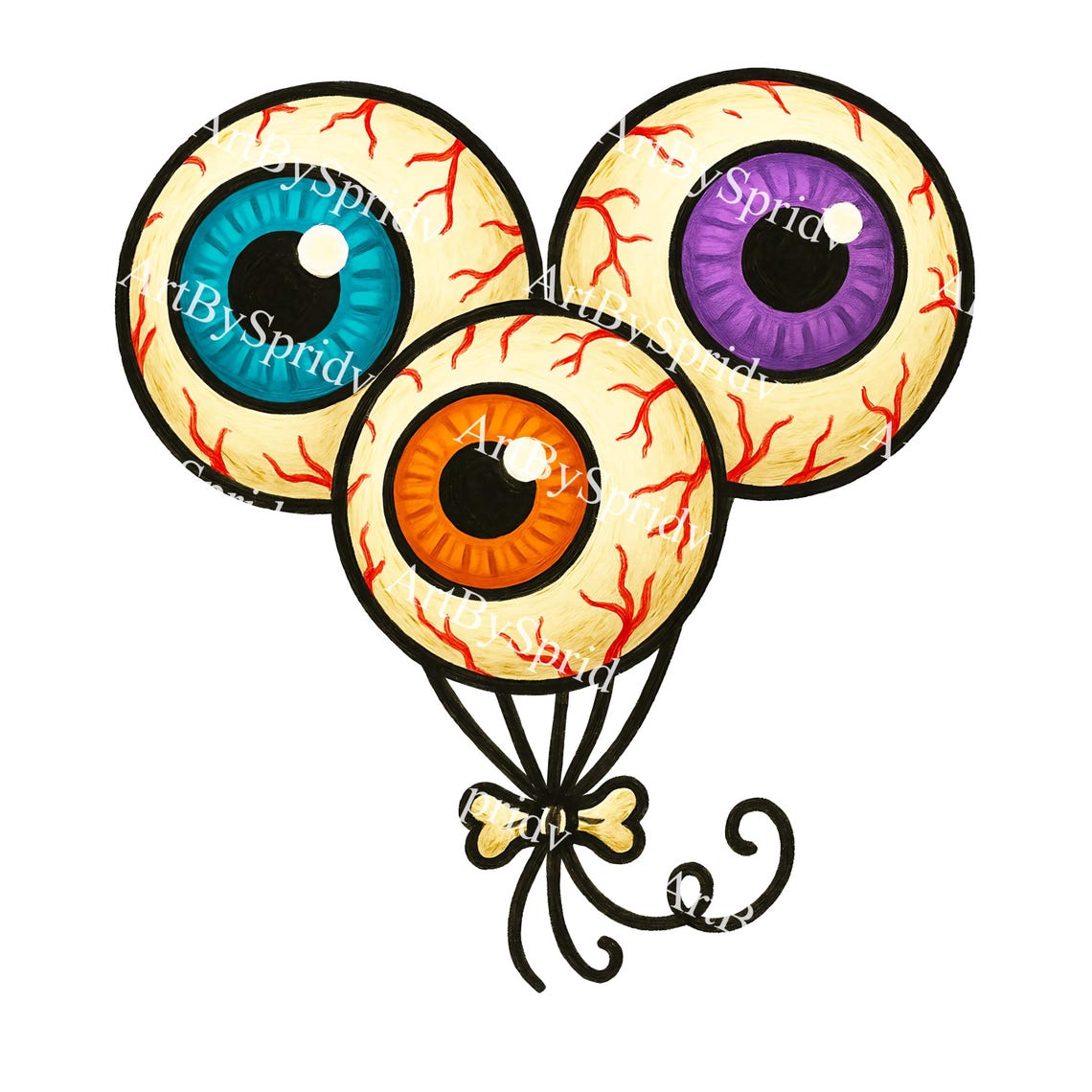 Eyeball Balloons PNG Clipart - Spooky Cute Halloween Eye Illustration ...
