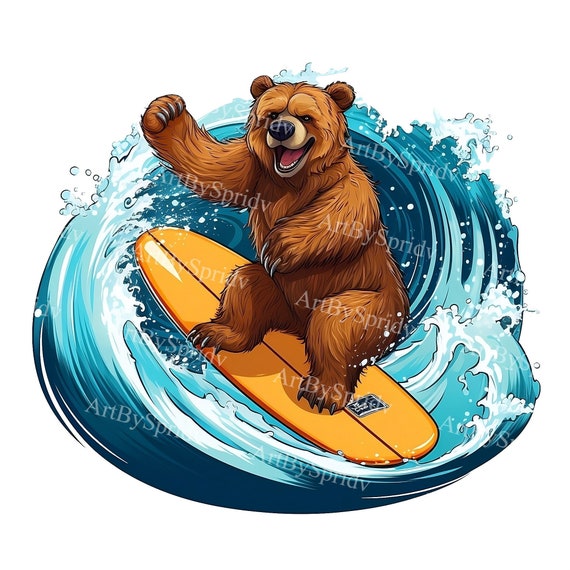 Surfin Bear Baby Baby Onesie Surfin Bear Baby Baby Onesie