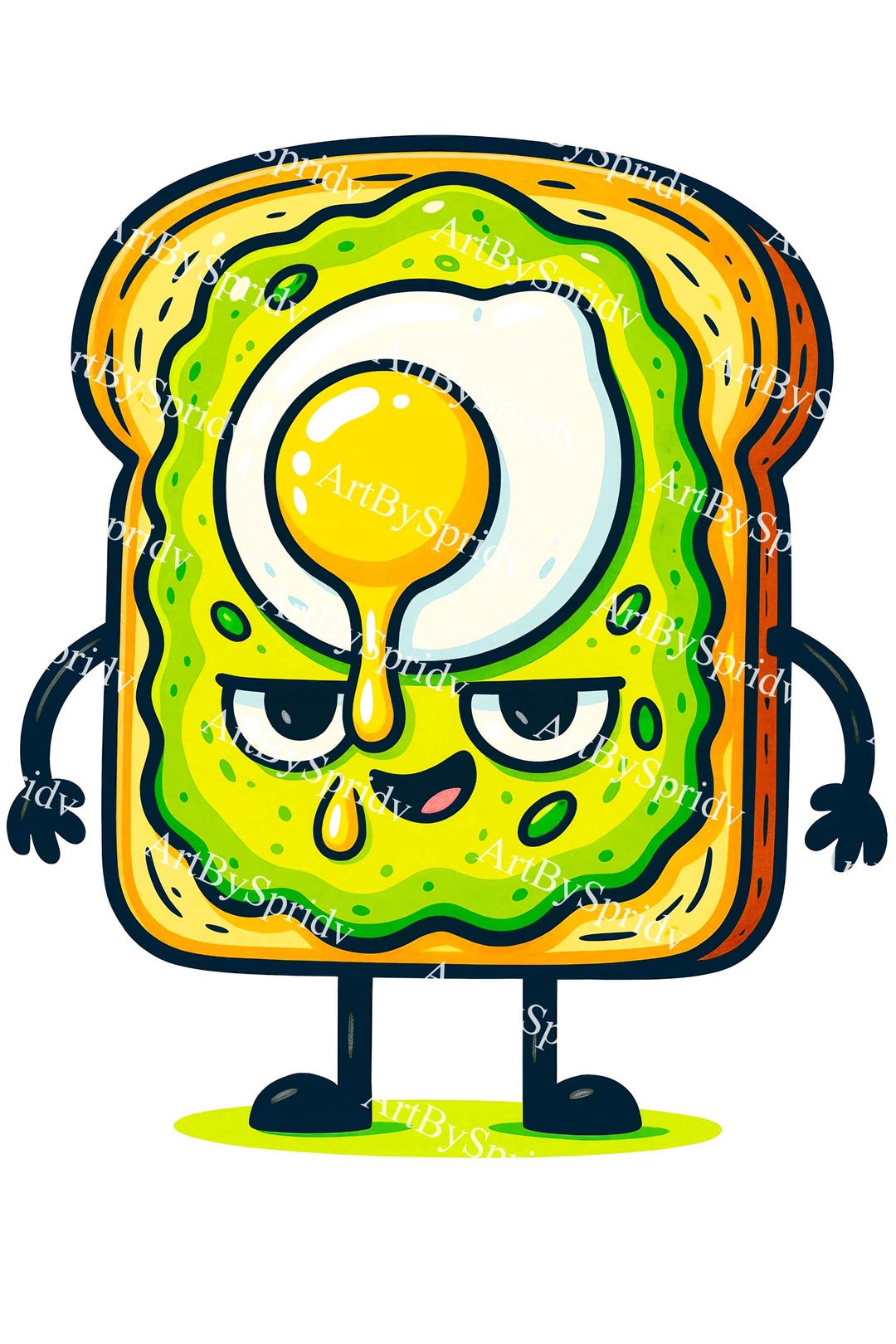 Kawaii Avocado Toast With Sunny-side Egg PNG Clipart – Cute Breakfast ...
