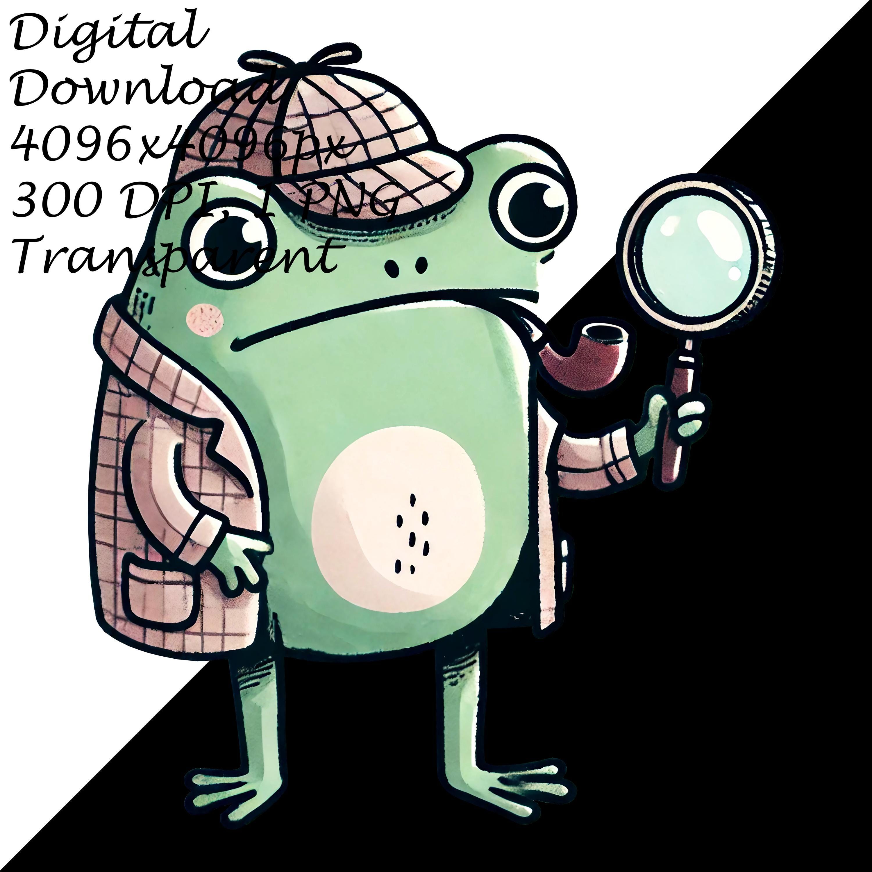 Detective Frog Clipart PNG, Cute Amphibian With Magnifying Glass ...