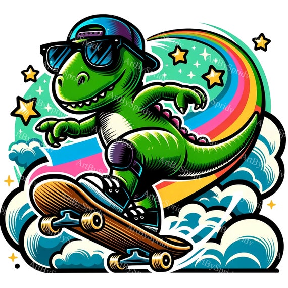 Skate T-Rex Skateboarding Dinosaur Shirt For Adults And Kids Skate T-Rex Skateboarding Dinosaur Shirt For Adults And Kids