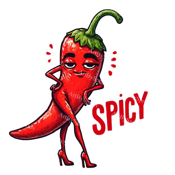 Spicy Hottie Funny T-Shirt With Chili Pepper Spicy Hottie Funny T-Shirt With Chili Pepper