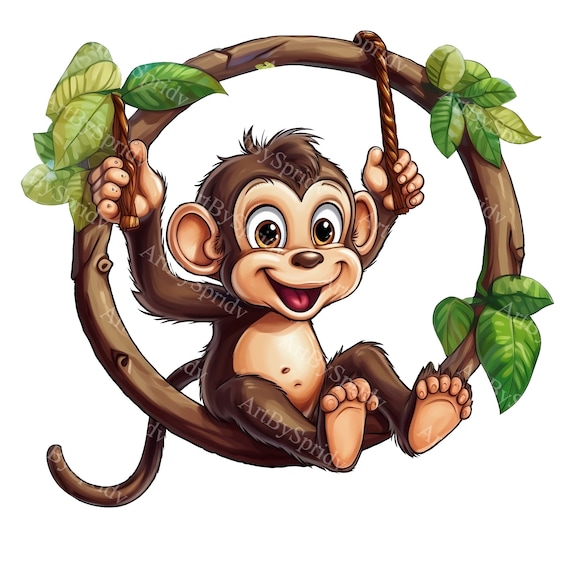 Little Monkey PNG Picture, Happy Little Monkey, Monkey Clipart, Cartoon  Comics, Animal Illustration PNG Image For Free Download