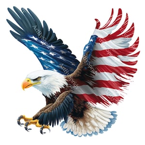 USA Patriotic Eagle Flag PNG Transparent Clipart Abstact Design,Printable Sublimation,Digital Instant Download,United States Eagle PNG Art image 8