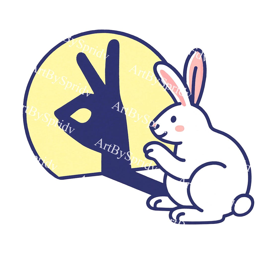 Kawaii Bunny PNG Clipart - Cute Rabbit Peace Sign Shadow, Transparent ...