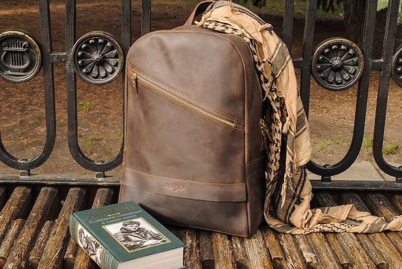 Leather backpackbrown backpackleather rucksackmens backpackunisexwomen backpackgift for himgenuine leatherschool backpackhandmade