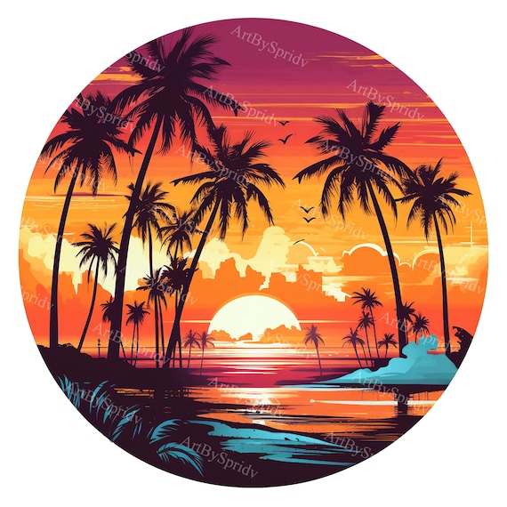 3dRose Art Deco Tropical Beach Palm Vacation Vector Pink On, 41% OFF