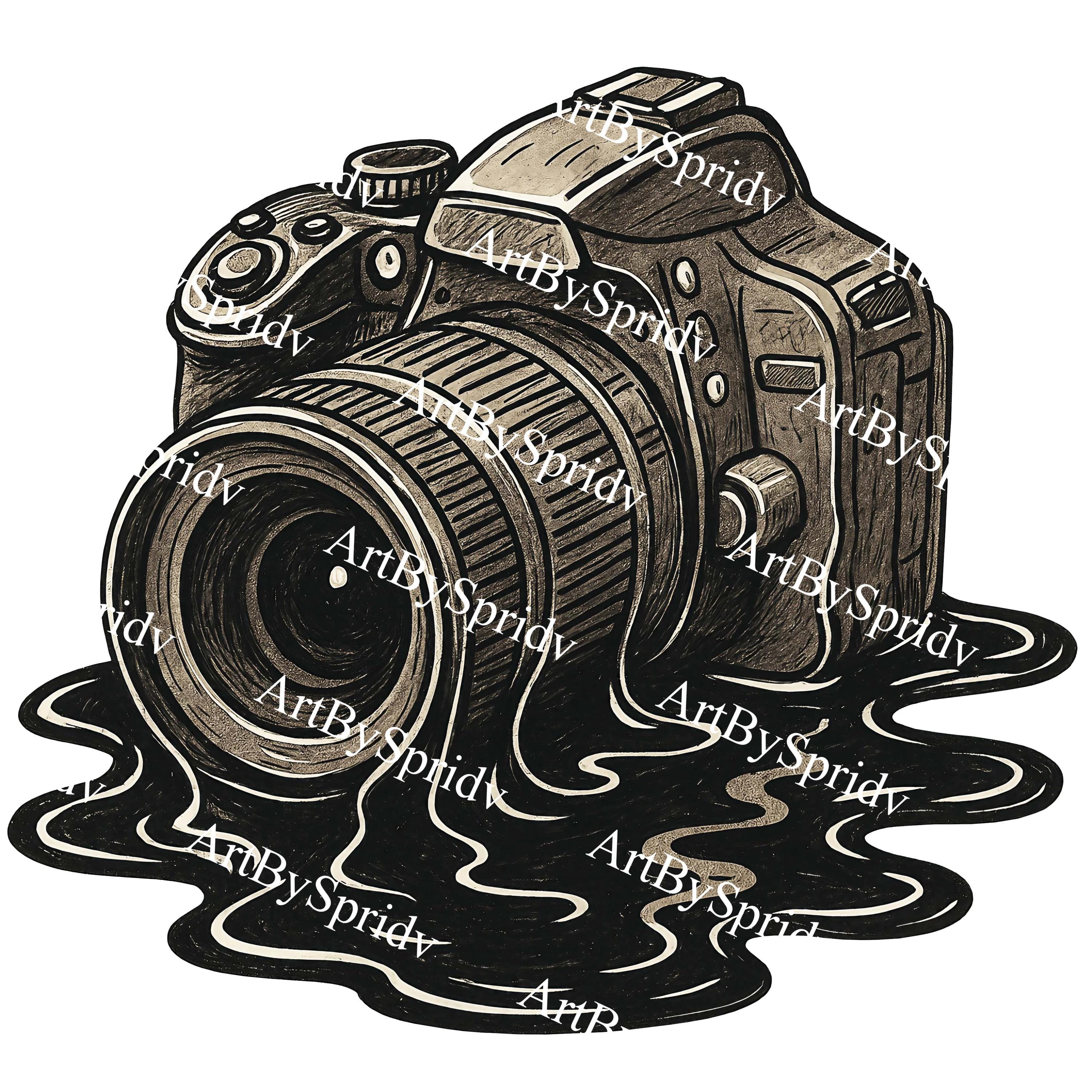 Melting Camera PNG Clipart, Vintage DSLR Photography Art, Surreal ...