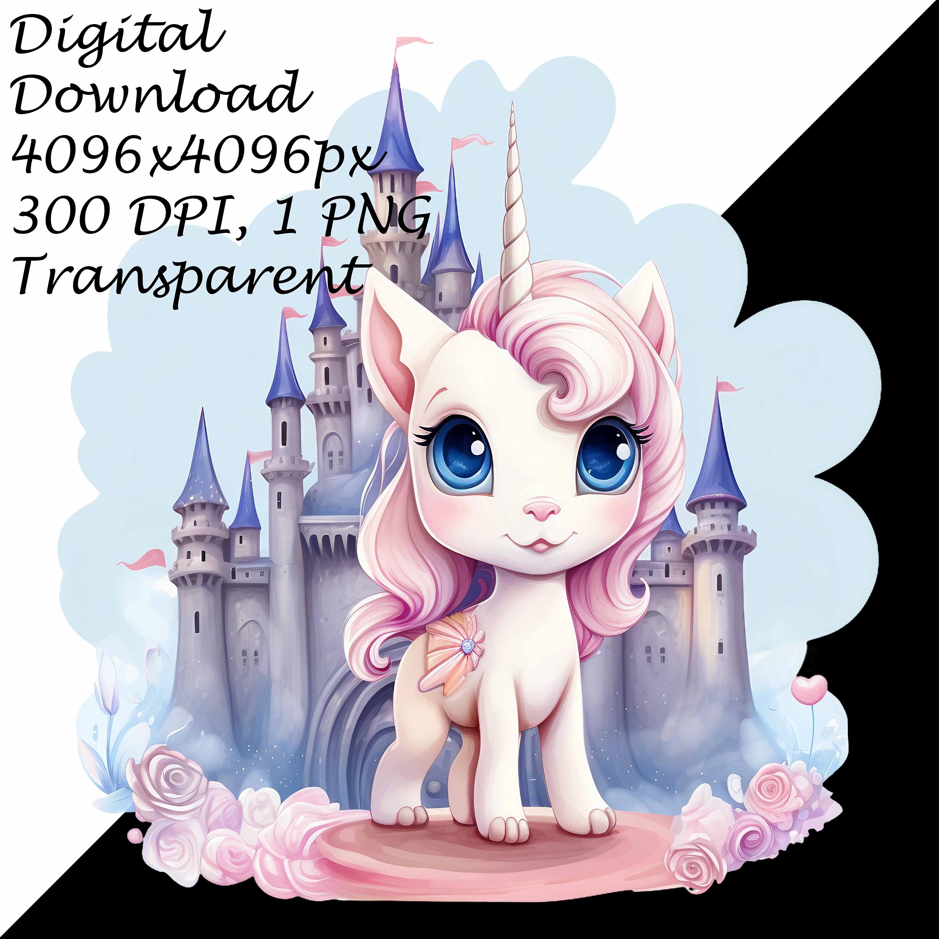 Unicorn Clipart 4 PACK | Magical Castle Floral | Digital Download ...
