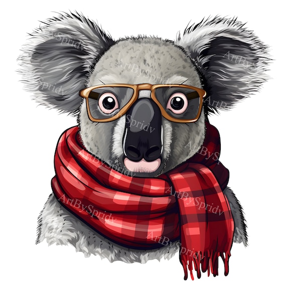 Koala choqué mignon avec une écharpe Transparent PNG Clipart, Conception de  dessin animé pour enfants/adultes, Sublimation imprimable, Commercial,  Magical Pet Clip Art -  France