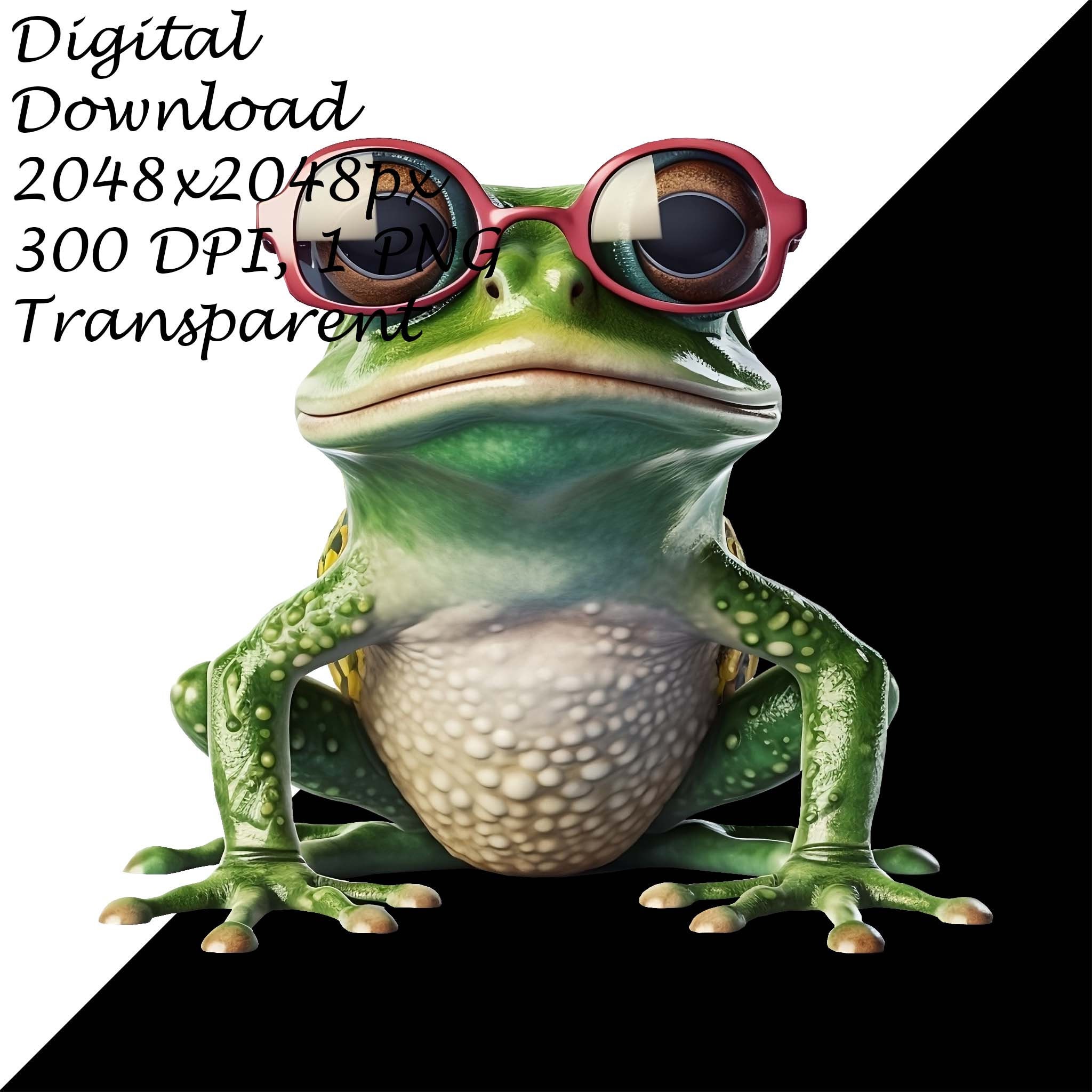 Funny Frog With Cool Sunglasses PNG Clipart, Quirky Frog