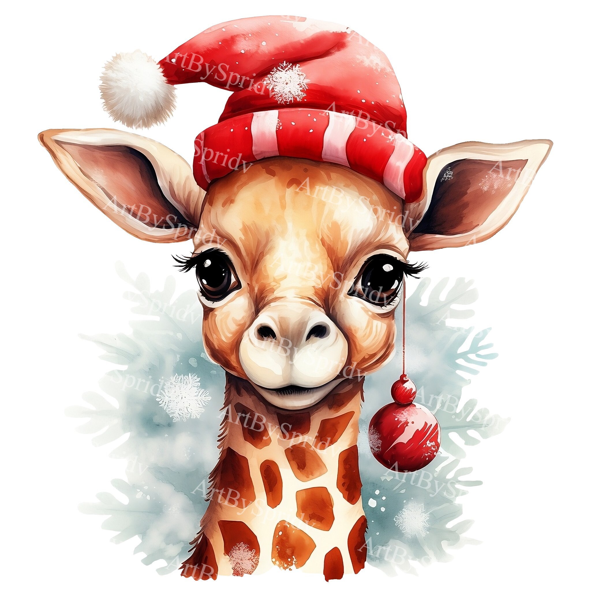 Christmas Giraffe Clipart | Transparent PNG | Festive Animal ...