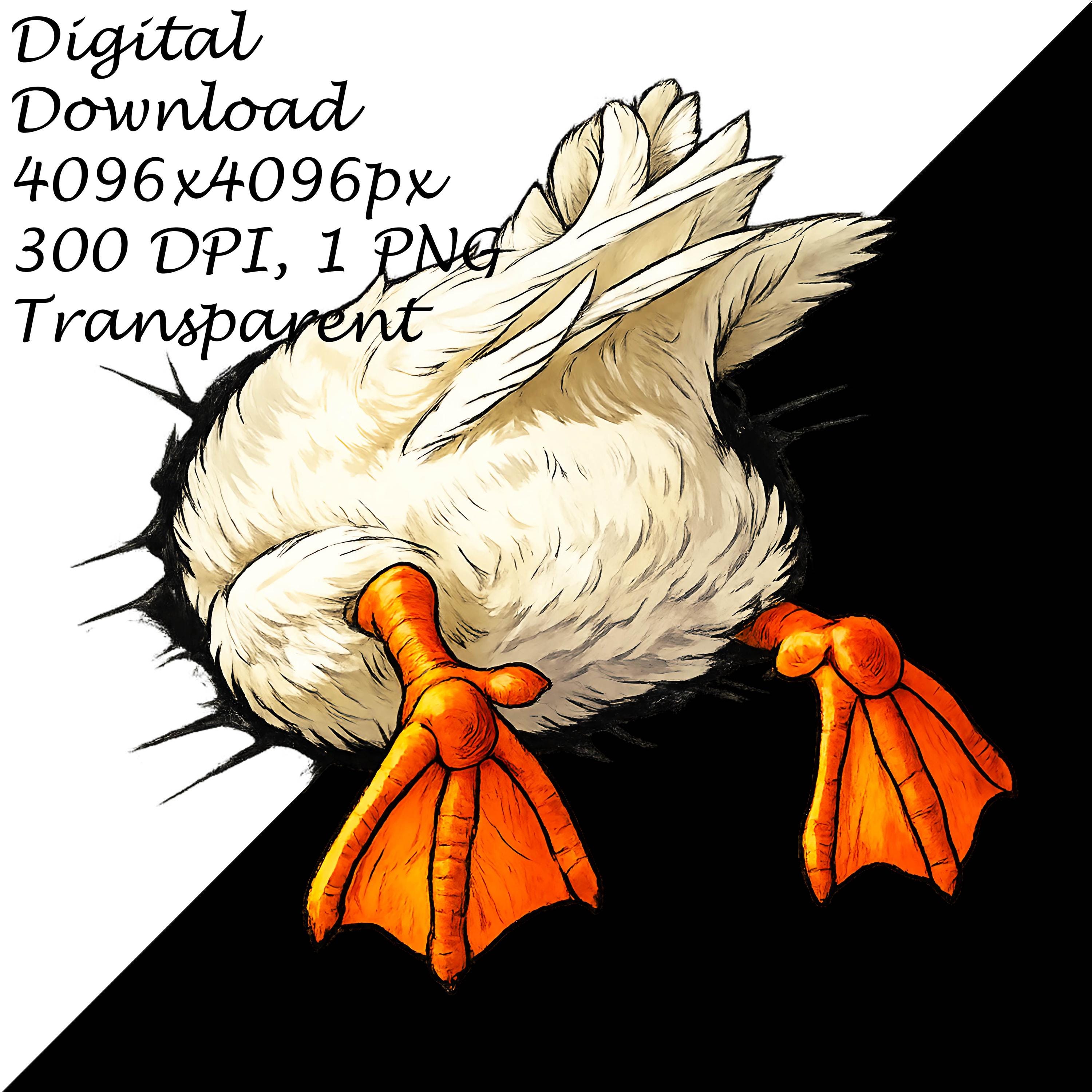 Funny Duck Butt PNG, Duck Stuck in Wall Clipart, Whimsical Bird ...