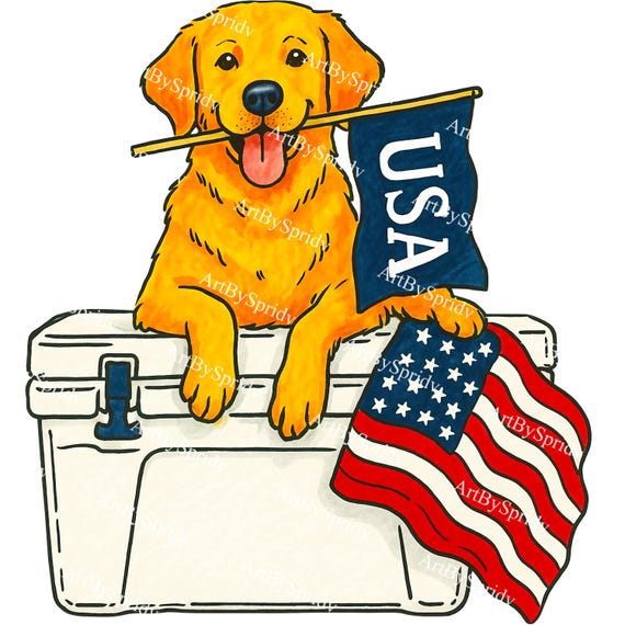 Caroline's Treasures BB3304CHF USA Patriotic Golden Retriever