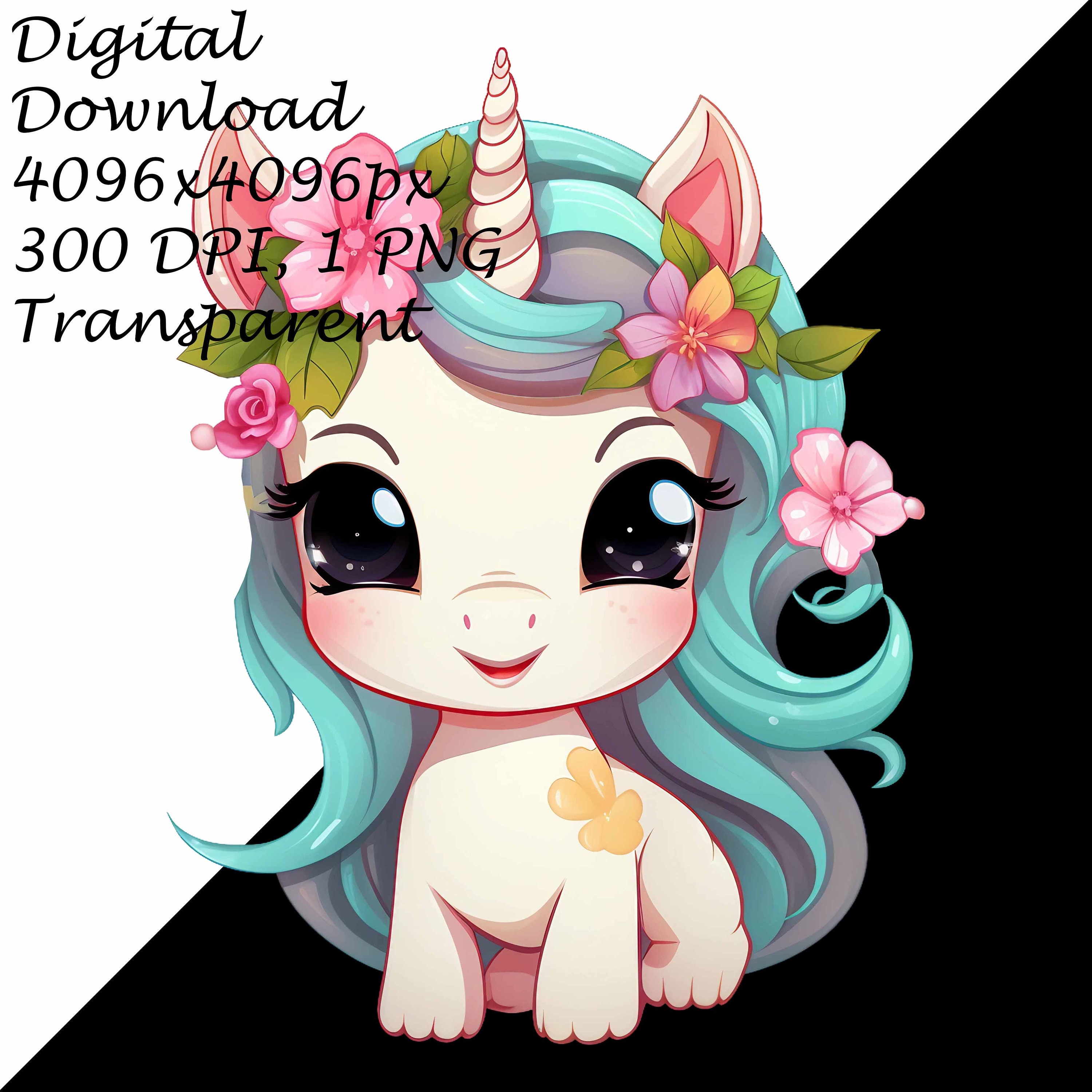 Baby Unicorn Clipart Bundle | Whimsical Unicorns With Floral Accents ...