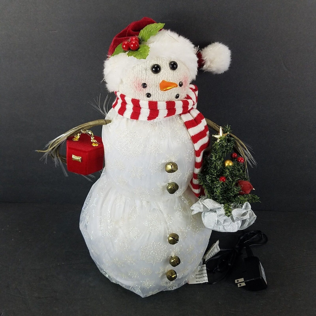 Fiber Optic Snowman 18 Tall With LED Color Changing Etsy