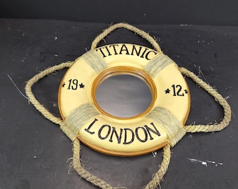 Vintage Titanic 1912 Life Preserver Mirror Nautical Home Wall Decor