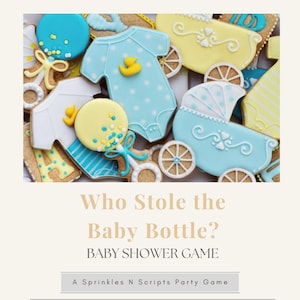 Chi ha rubato il biberon? Un gioco misterioso e divertente per il baby shower / Download immediato / Stampa e gioca