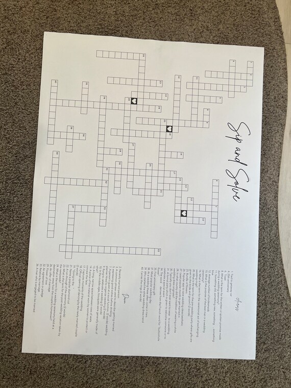 Giant Crossword Puzzle, Crossword Puzzle, Wedding Activity, Lawn Games,  Wedding Crossword Puzzle, Baby Shower Crossword, Games - Etsy