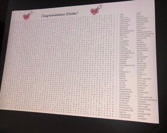 Giant Custom Graduation Word Search, Graduation gift, Graduation party, Graduation party game, Custom Graduation Gift, Custom Wordsearch