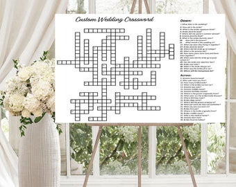Giant Custom Crossword Puzzle, Crossword Puzzle, Wedding Activity, Lawn Games, Wedding Crossword Puzzle, Baby Shower Crossword, Games