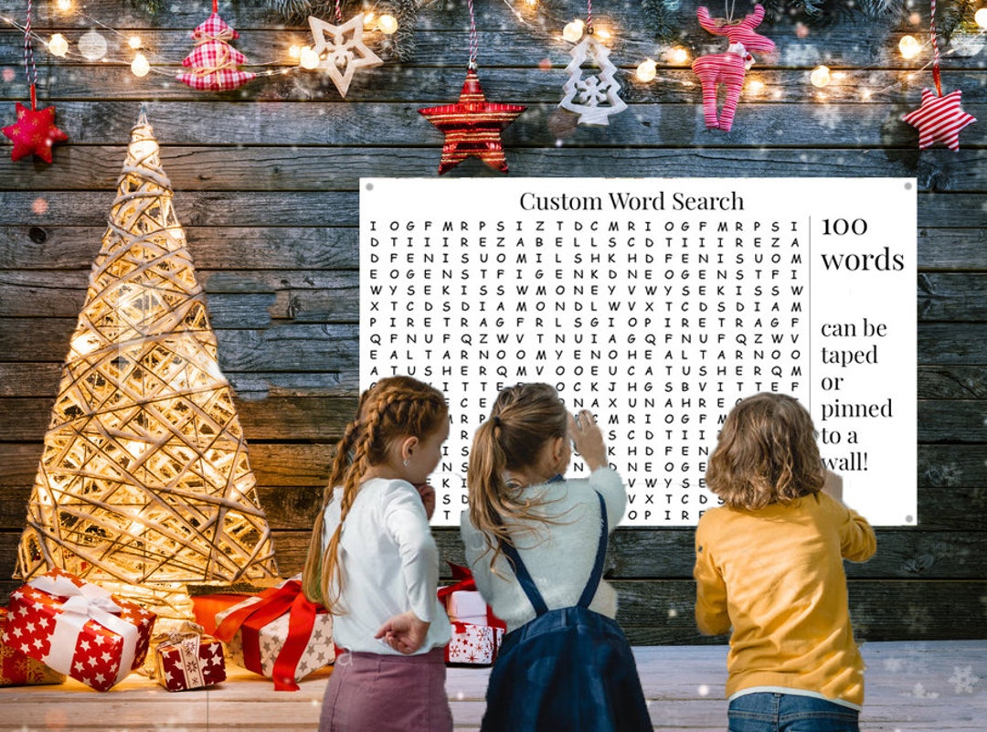 Giant Custom Christmas Word Search, Christmas Gift, Custom Gift