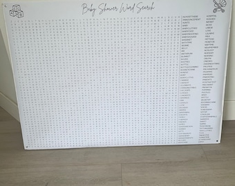 Baby Shower Word Search, Giant word Search, Baby Shower Activity, Baby Shower Games, Large Word Search, Lawn Games