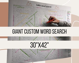 Custom Word-Search (30x42) - Custom Word Search - Giant Word Search - Activities for Parties - Kids Activities - Adult Activities, Lawn Game