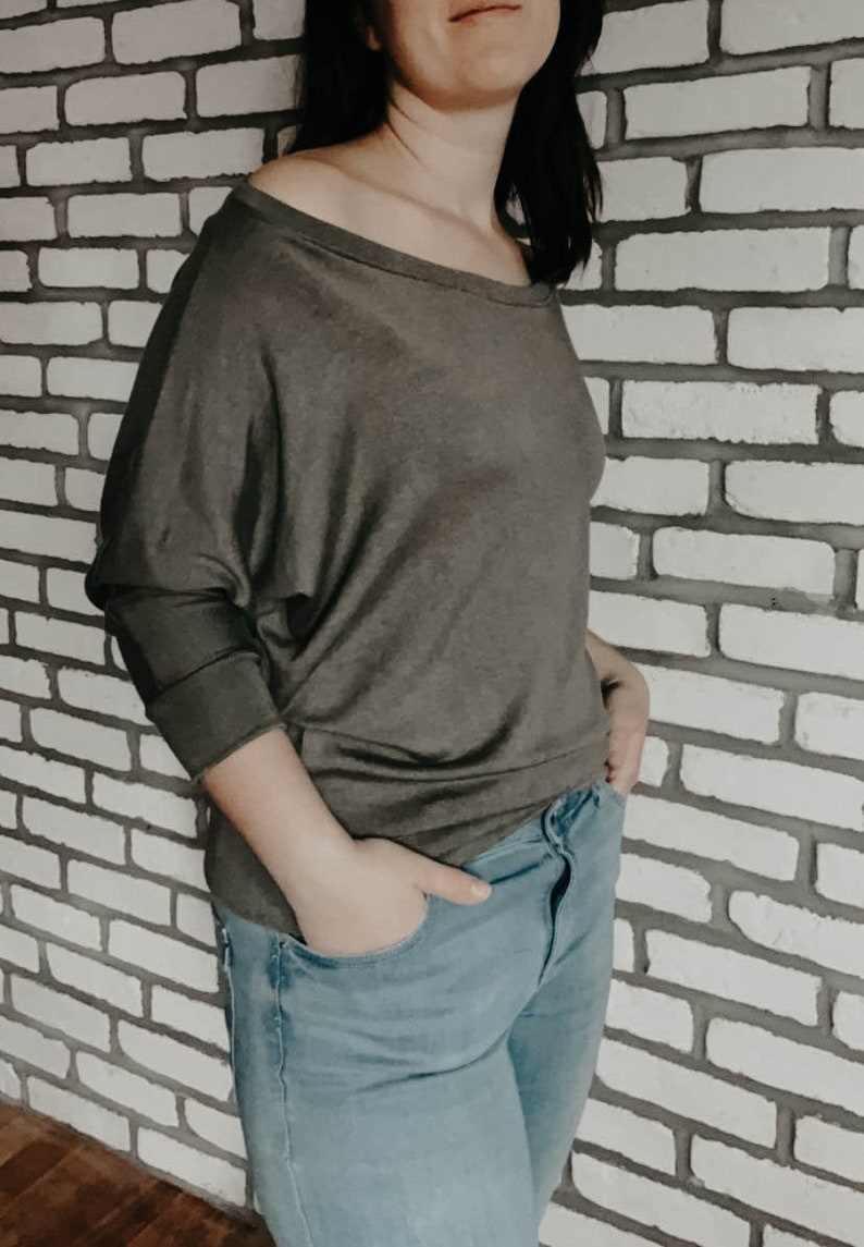 Khaki bat sweater
