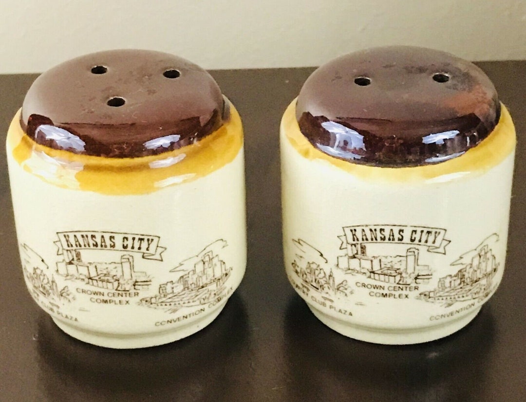 Vintage Ceramic Pottery kansas City Novelty Salt & Pepper Etsy