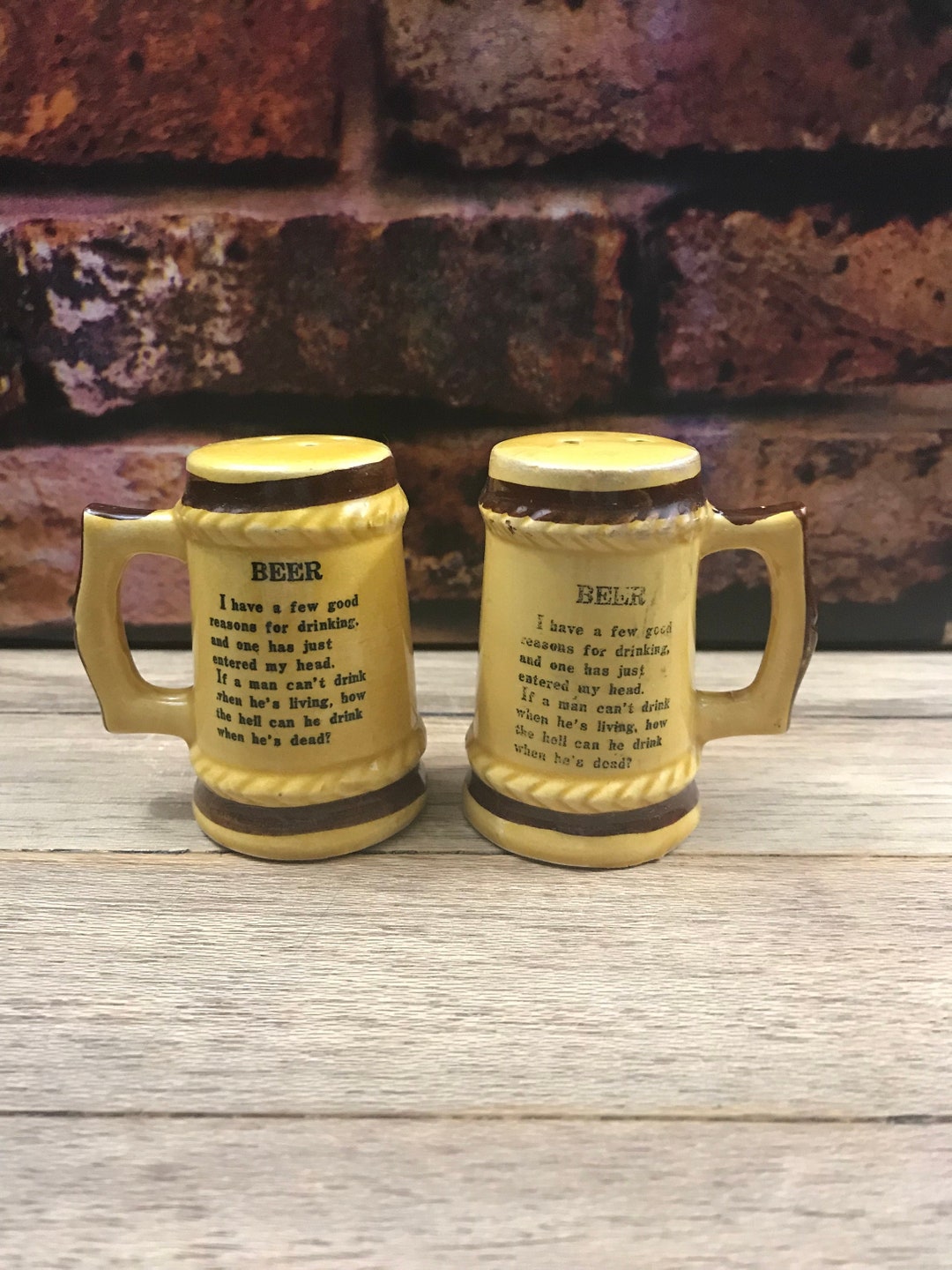 lovebeer専用 Vintage Ceramic Beer-stein Salt & Pepper Shakers-japan - Etsy