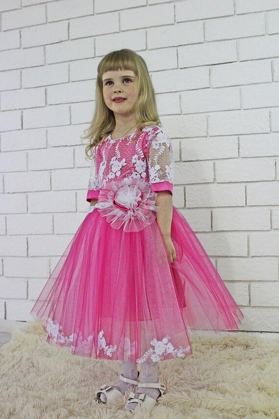 lacy pink dress