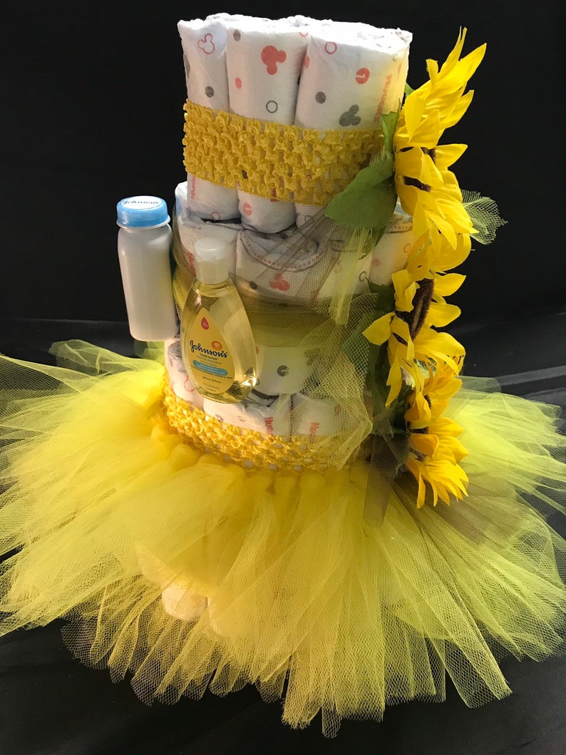 Sunflower diaper cake Etsy