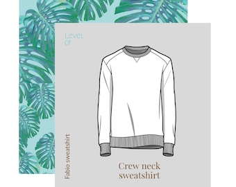 Patrón de costura para sudadera de hombre con tutorial - tallas S, M, L, XL, XXL, patrón de costura en PDF, patrón de costura para hombre, patrón de costura para sudadera de hombre
