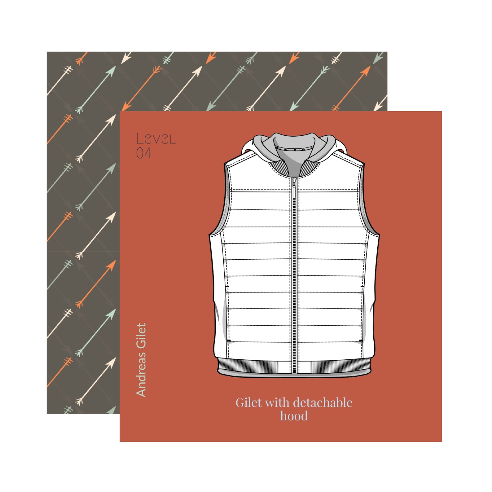 Men's gilet with hood sewing pattern complete with clear | Etsy