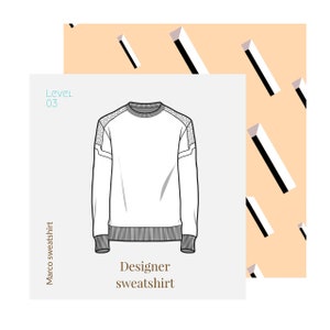 MARCO felpa - misure S,M,L,XL,XXL - felpa da uomo vestibilità regolare - cartamodello pdf