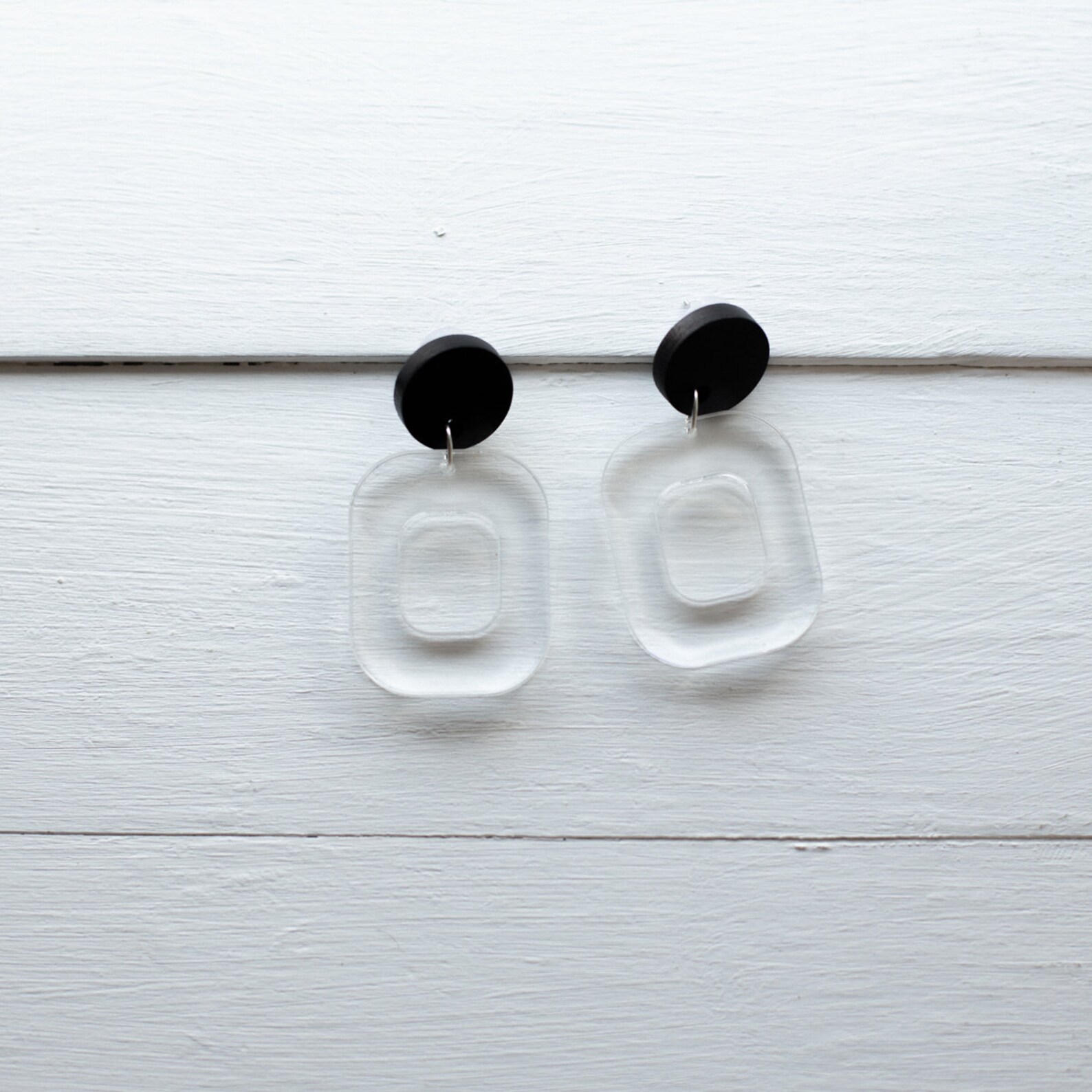 Clear Large Rectangle Statement Earrings Unique Acrylic and Etsy