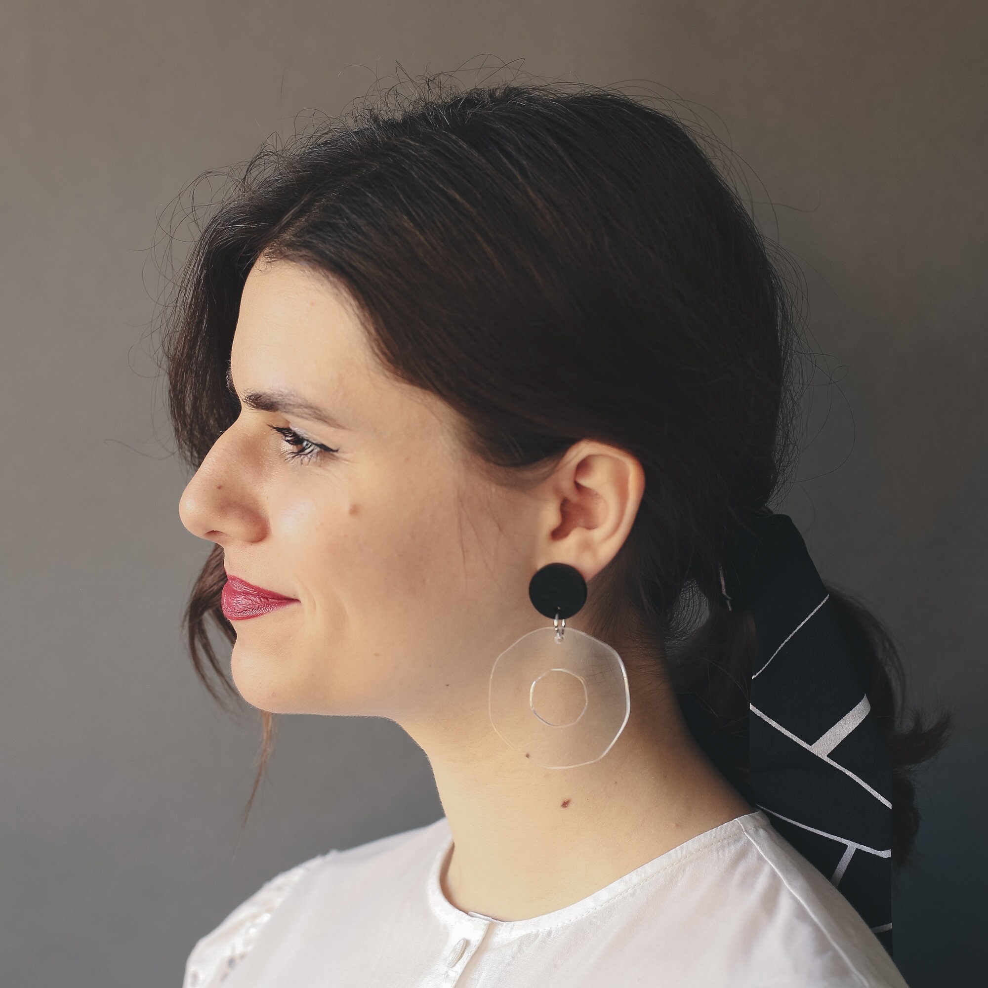 Clear Acrylic Large Statement Earrings Geometric Drop Etsy