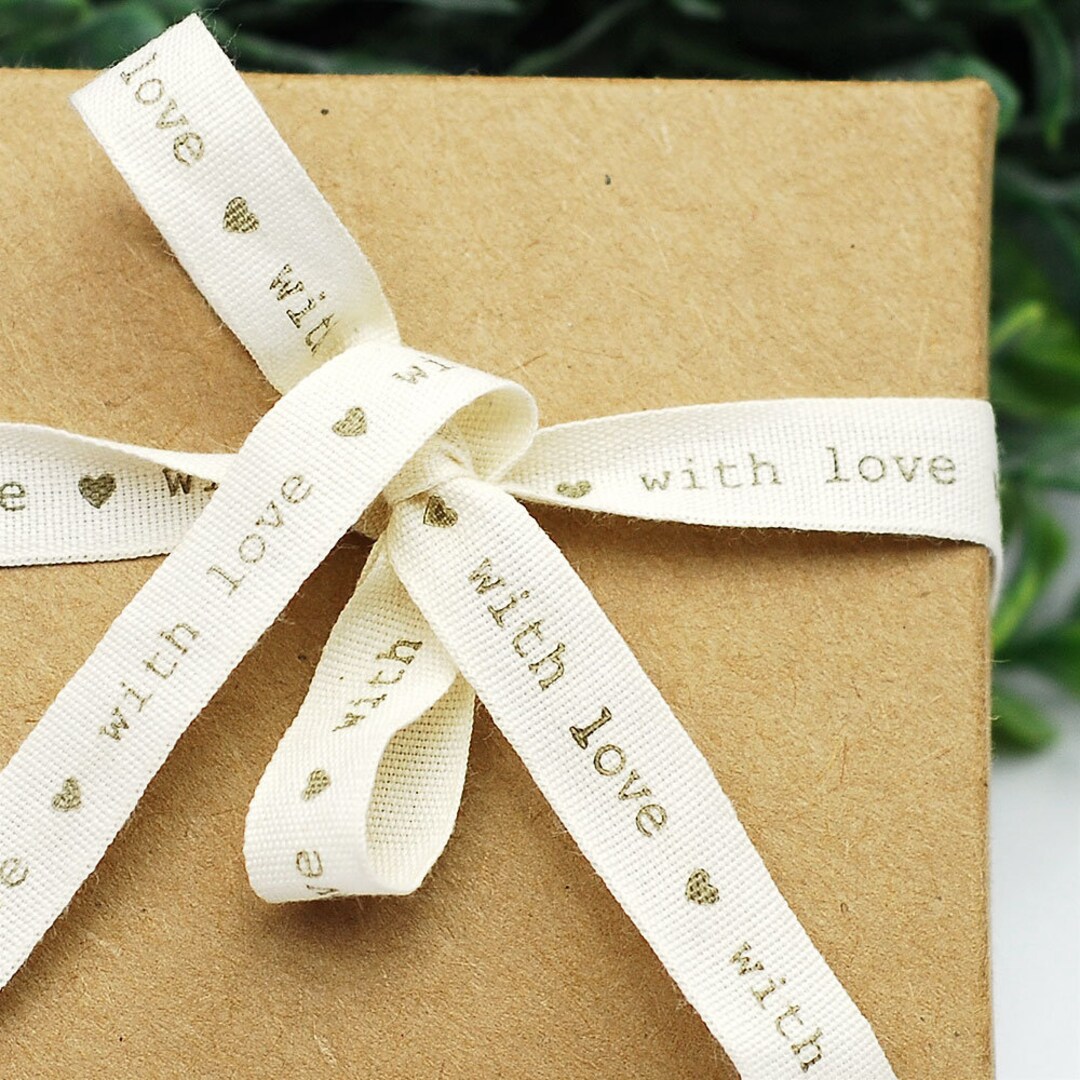Love Ribben Cotton Ribbon, With Love, 1 Cm / 20 Metres - Etsy