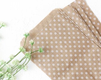Patterned paper bags, kraft-white / polka dot (18x30 - 1000 pcs)