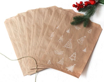 Pine patterned paper bag, kraft / 18x30 - 1000 pcs