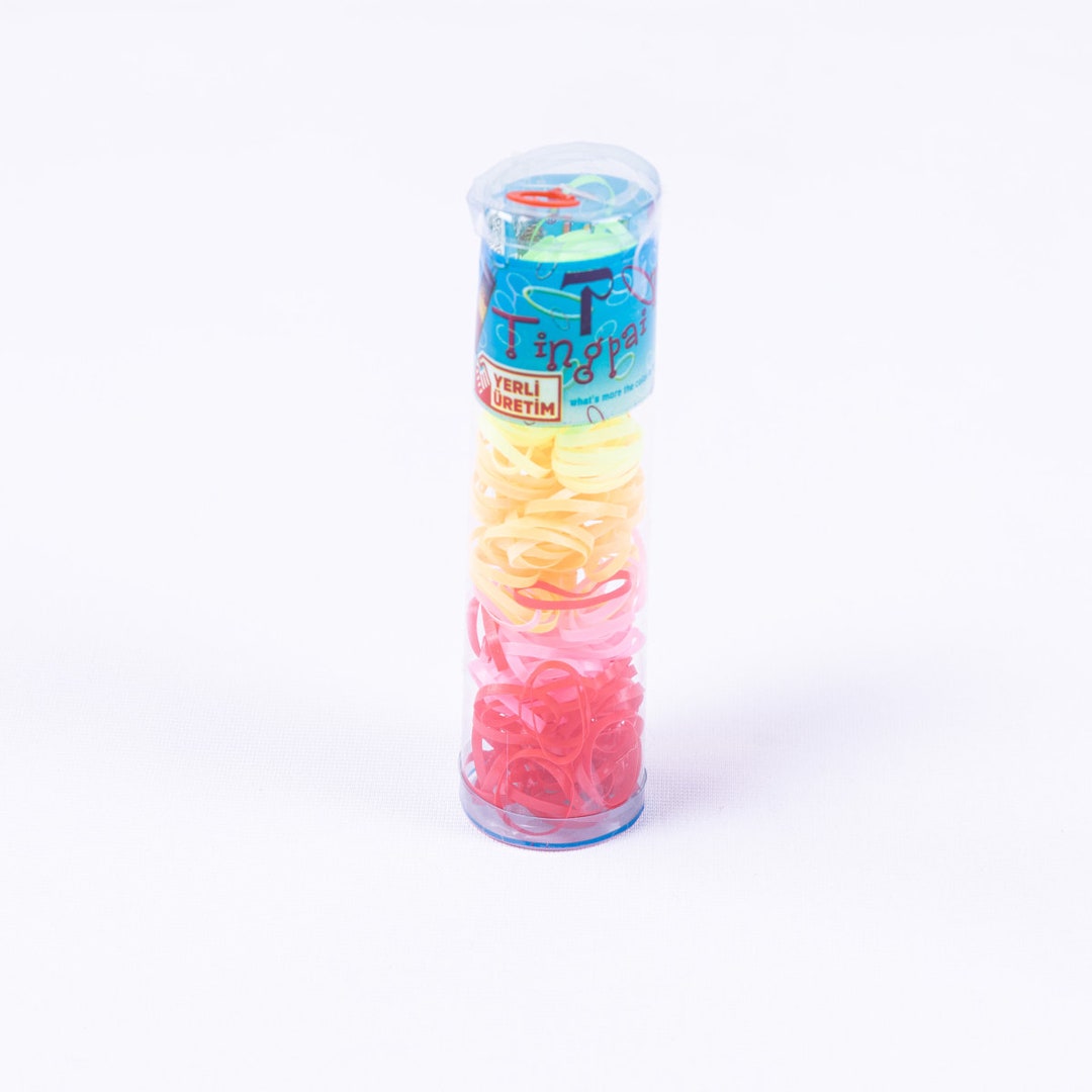 5 Coloured Hair Elastics in 125 Pcs, red, Pink, Melon, Yellow, Green 5 ...