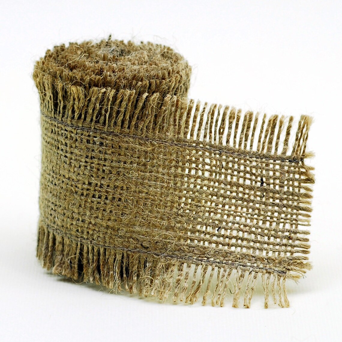 Burlap ribbon roll with frayed edges 6 cm 2.36 inch wide Etsy