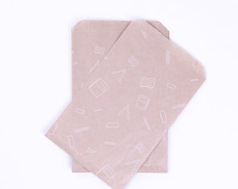 Stationery patterned paper bag, kraft / 18x30 - 1000 pcs